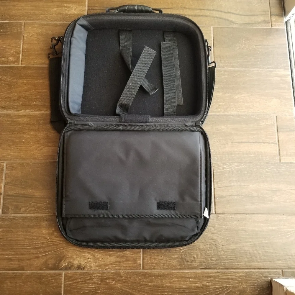 Dell Black Laptop Double-Sided Zipper Carrying Bag w/ Shoulder Strap 17x14x3